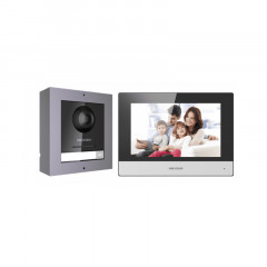 Hikvision DS-KIS602(B) Комплект DS-KD8003-IME1 (вызывная панель) + DS-KH6320-WTE1 (монитор 7“)
