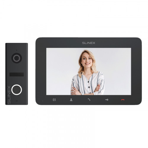 Slinex KIT SM-07MHD цвет графит + ML-17HD цвет графит. Комплект домофона 7 + панель вызова