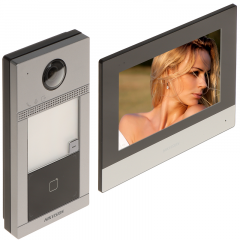 Hikvision DS-KIS604-P(C) Комплект DS-KV8113-WME1 (вызывная панель)+DS-KH6320-WTE1 (монитор 7“)+16гб