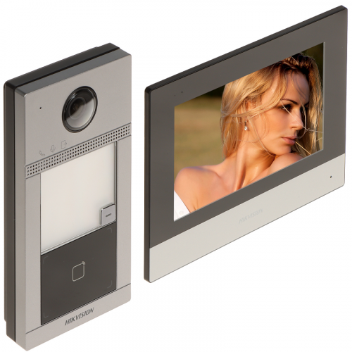Hikvision DS-KIS604-P(C) Комплект DS-KV8113-WME1 (вызывная панель)+DS-KH6320-WTE1 (монитор 7“)+16гб