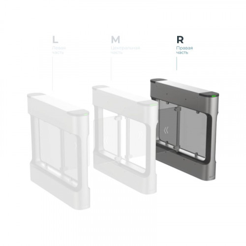 Hikvision DS-K3B411BX-R/MPg-Dp55 Распашной турникет (правый крайний элемент)