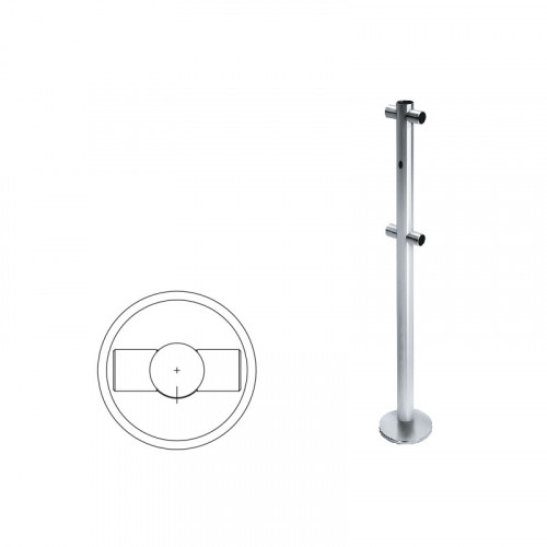 Oxgard ВЗР 1996.09.42 Стойка ограждения i-образная с отверстием под фиксатор, 4 муфты