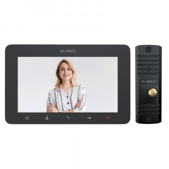 Slinex KIT SM-07MHD цвет графит + ML-16HD цвет черный. Комплект домофона 7" + панель вызова