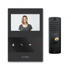 Slinex KIT SQ-04M цвет черный + ML-16HD цвет черный. Комплект домофона 4" + панель вызова