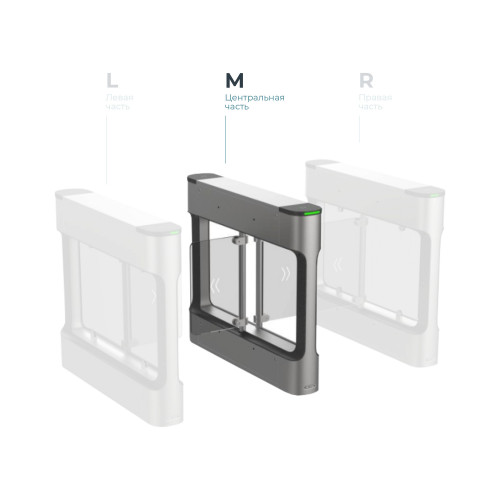 Hikvision DS-K3B411BX-M/MPg-Dp65-90 Распашной турникет (средний элемент)